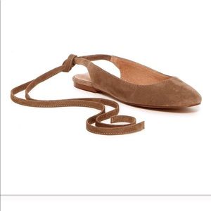 GUC Madewell ankle-wrap flats in otter